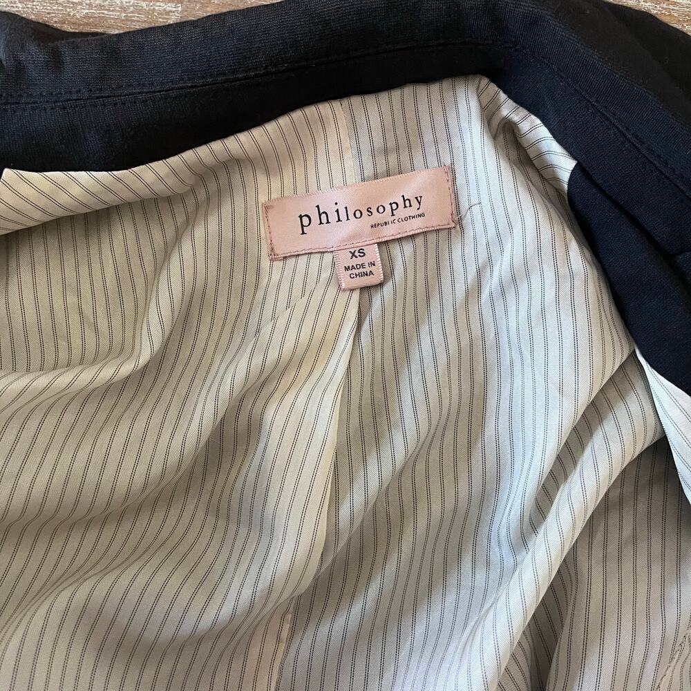 Philosophy Fitted Black Suit Jacket – Office Career Wear XS - Picture 9 of 10